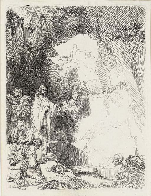 The Raising of Lazarus: Small Plate (B., Holl. 72; H. 198) 
