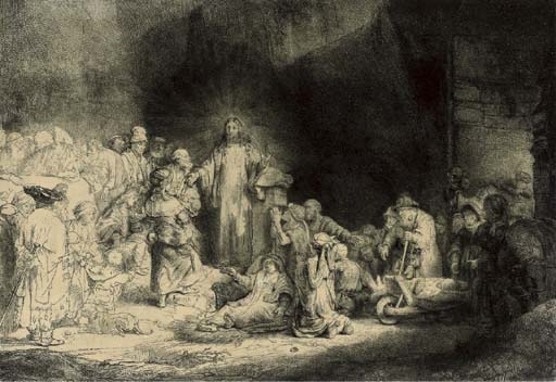 Christ healing the Sick: 'The Hundred Guilder Print' (B., Holl. 74; H. 236)
