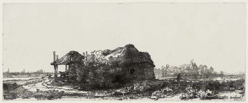 Landscape with a Cottage and Haybarn: Oblong (B., Holl. 225; H. 177) 
