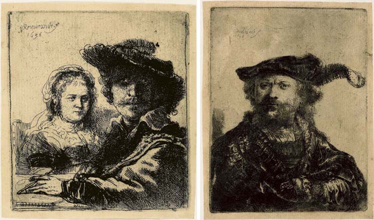 Recueil de Quatre-Vingt-Cinq Estampes originales, Têtes, Paysages et différents Sujets, déssinées et gravées par Rembrandt
