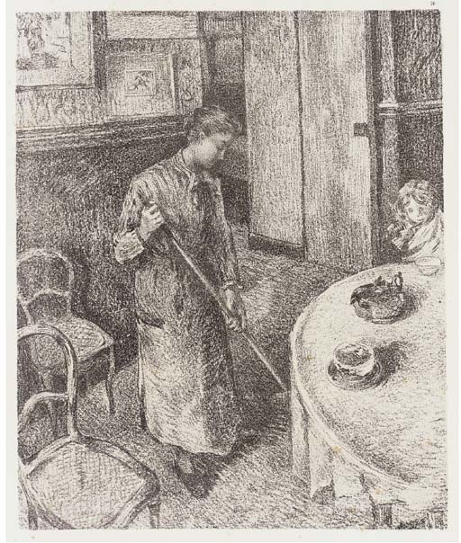 Ten plates, from 25 Lithographies par W. Thornley d'après C. Pissarro
