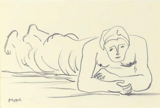 Woman lying on her stomach 
