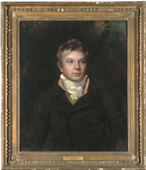 Portrait of a boy, traditionally identified as Sir Walter Scott, half-length, in a brown coat and white cravat
