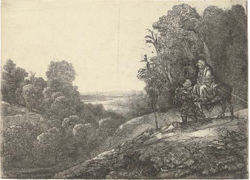 The Flight into Egypt: Altered from Seghers (B., Holl. 56; H. 266) 
