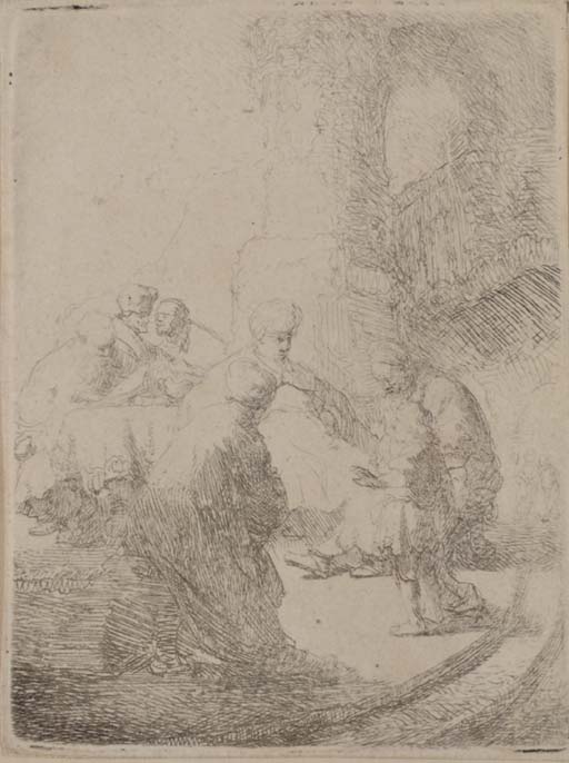 Christ Disputing with the Doctors: Small Plate (B., Holl. 66; H. 20) 
