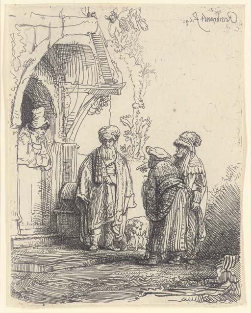 Three Oriental Figures (Jacob and Laban?) (B., Holl. 118; H. 183) 
