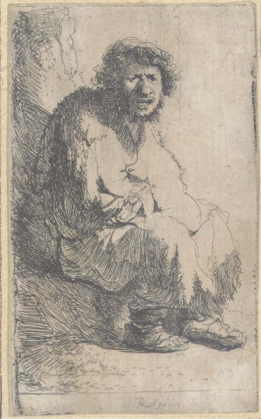 Beggar seated on a Bank (B., Holl. 174; H. 11) 
