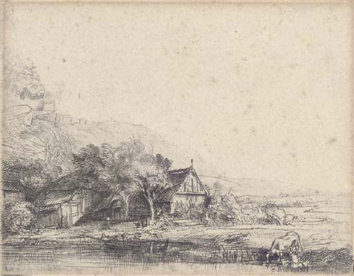 Landscape with a Cow (B., Holl. 237; H. 240) 
