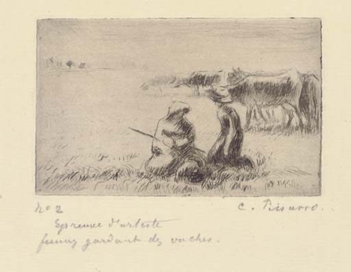 Femmes gardant des Vaches (D. 88) 
