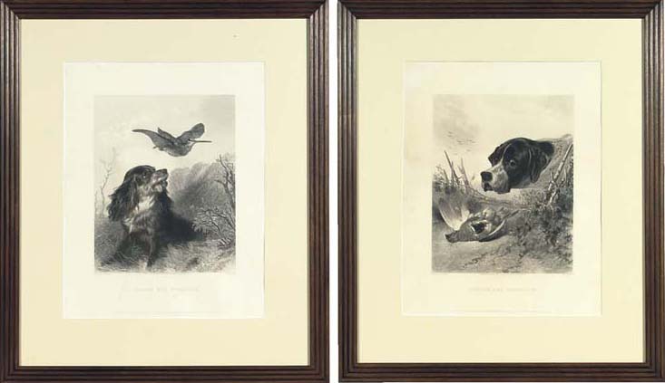 COCKER AND WOODCOCK; POINTER AND PARTRIDGE BY H.R.RYALL 
