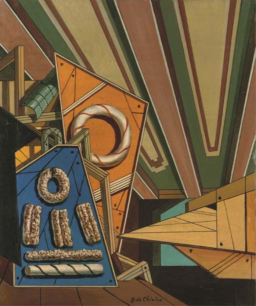 Interno metafisico con biscotti 
