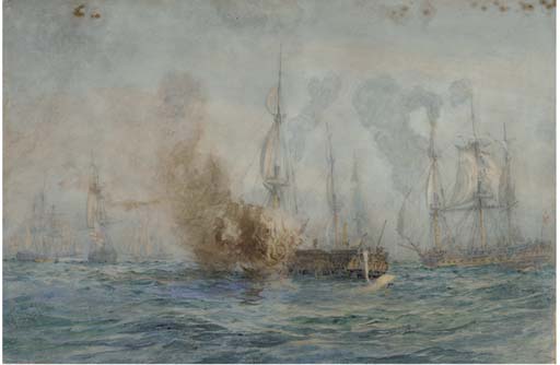 In the mêlee of battle 
