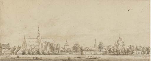 View of a cathedral town 
