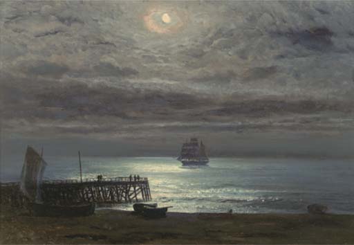 Yarmouth Jetty, moonlight 
