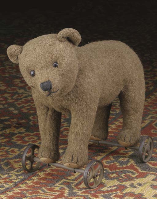 steiff bear on wheels original