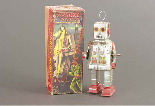 thumbnail image 2 of NEW Sparkling Mike Tin Robot Toy - Shop Merci Milo 2 of 14