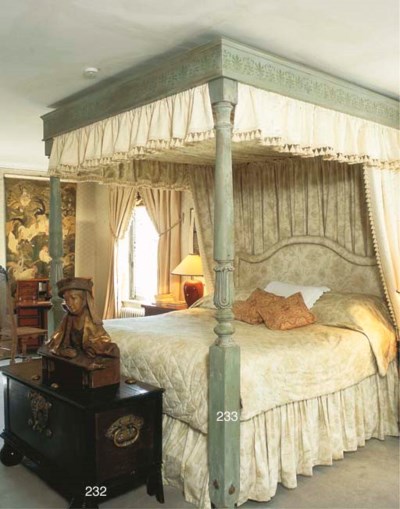 A MODERN GREY-PAINTED FOUR POSTER BED , 20TH CENTURY | Christie's