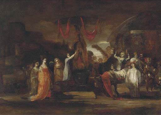 A scene of pagan worship 
