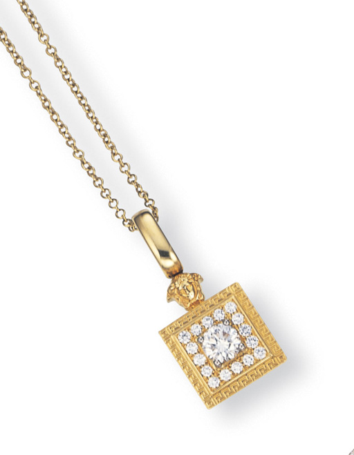 A DIAMOND AND 18K GOLD PENDANT NECKLACE, BY GIANNI VERSACE