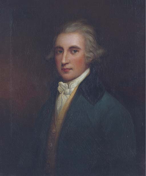 Portrait of a gentleman in a blue coat 
