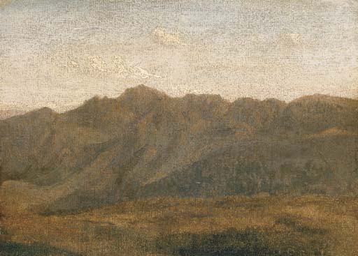 Environs de Rome, étude de montagnes 
