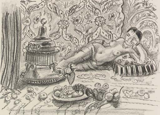 Odalisque, brasero et coupe de fruits (D. 504) 
