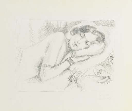 Figure endormie aux babouches (D. 512) 
