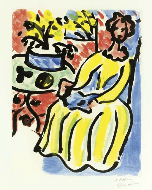 Marie-José en robe jaune (D. 817) 
