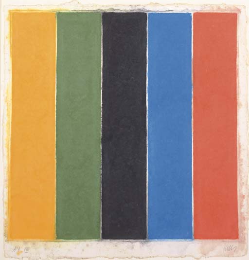 Colored Paper Image XIII (Yellow/Green/Black/Blue/Orange) (A. 153) 
