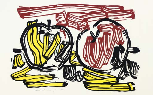 Red Apple and Yellow Apple, from Seven Apple Woodcuts (C. 197) 
