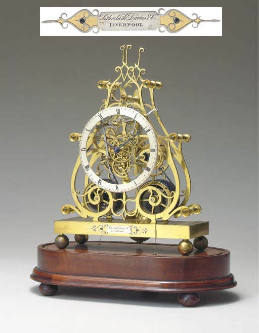 A Victorian brass striking skeleton clock , CONDLIFF, LIVERPOOL