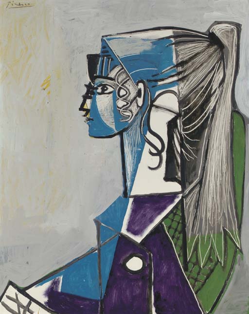 Pablo Picasso (1881-1973) , Sylvette au fauteuil vert | Christie's