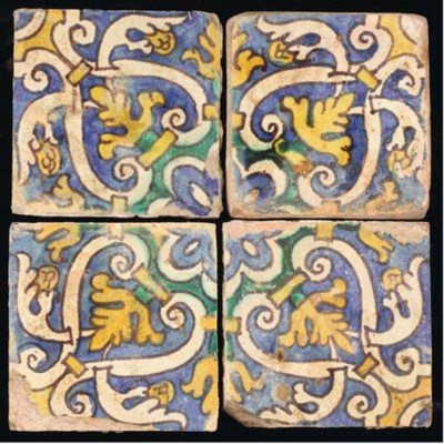  CARREAUX  EN FAIENCE DE TUNISIE  QALLALINE FIN DU 