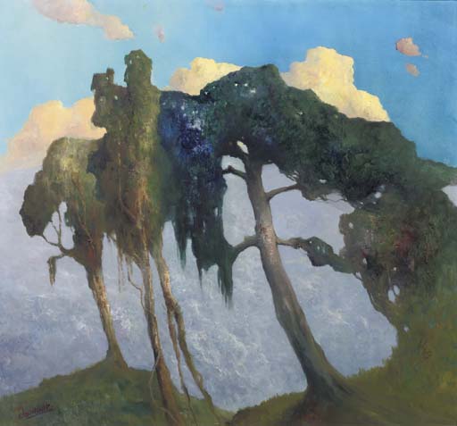 Ernest Dezentje (Dutch, 1884-1972) , Landscape with blossoming