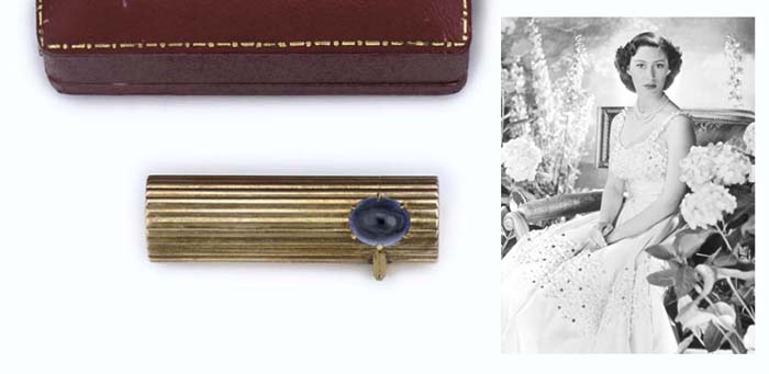 PRINCESS MARGARET'S ROYAL CHRISTMAS PRESENTA GEORGE V GEM-SET GOLD CIGARETTE -CASE, MARK OF JACQUES CARTIER, LONDON, 1940