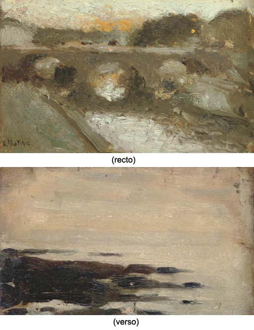 Le pont Saint-Michel, Paris (recto); Ecumes dans la brume (verso)
