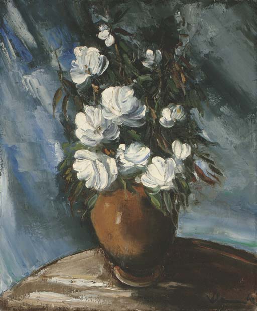 Maurice de Vlaminck (1876-1958) , Bouquets de fleurs blanches