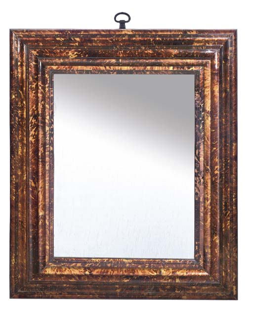 A SOUTH ITALIAN GILTFOIL BACKED TORTOISESHELL MIRROR
