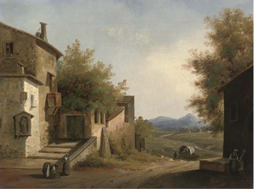 Evening in a Mediterranean village 
