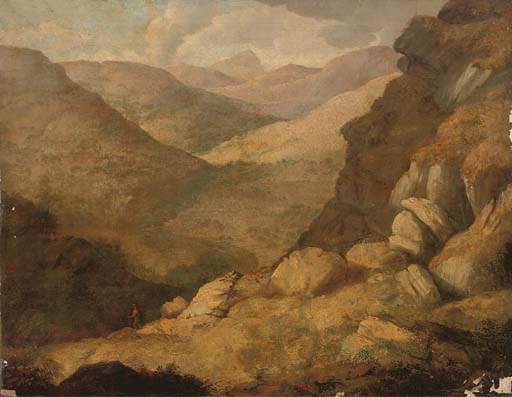 Figure in a Highland landscapecape 
