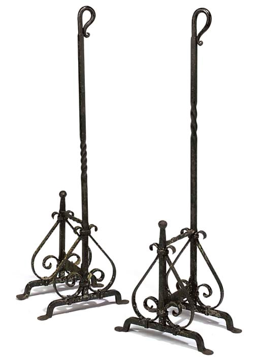 A PAIR OF VICTORIAN WROUGHTIRON FOOTSCRAPERS