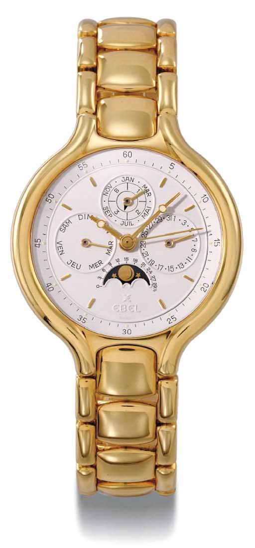 Ebel. An 18K gold selfwinding perpetual calendar wristwatch with sweep