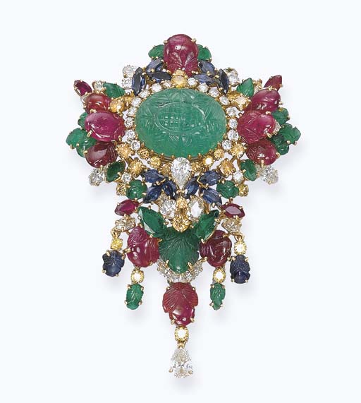 A TUTTI FRUTTI BROOCH BY CARTIER Christie s