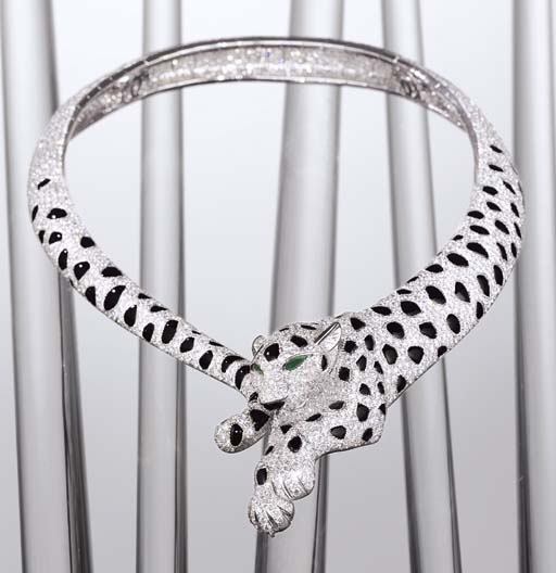 cartier diamond panther necklace