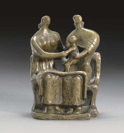 Two Seated Women and a Child 
