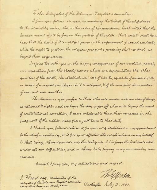 The letter of President Thomas