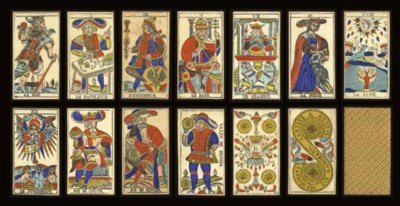 Marseilles Tarot, circa 1870, Geneva, Francois Gassman, 78 of 78 cards