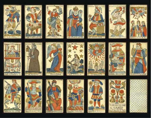 Besan on Tarot Circa 1795 Strasbourg Louis Carey 78 Of 78 Cards 