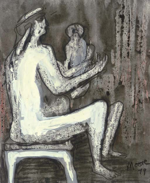 Seated Mother and Child 
