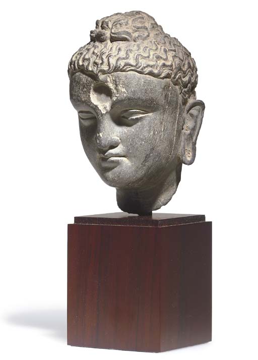 A rare green schist figure of Nana , GANDHARA, 2ND/3RD CENTURY